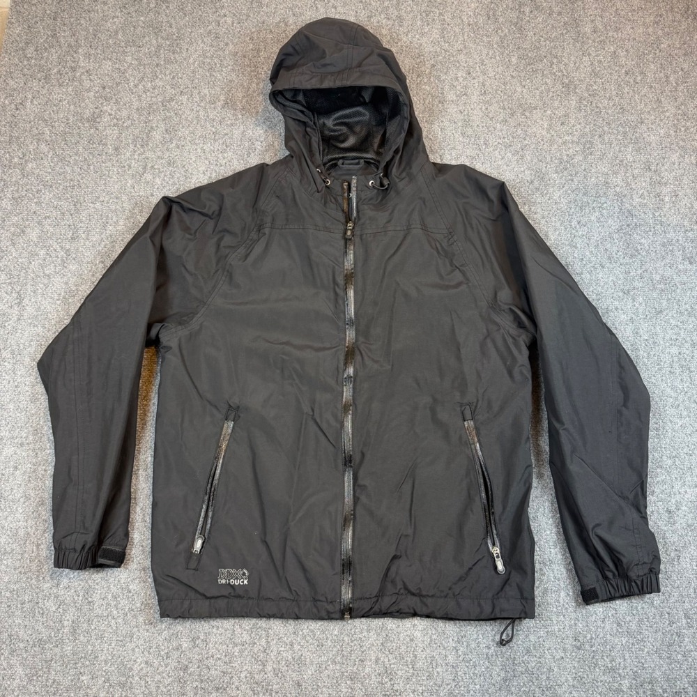 Dri Duck Mens Black Full Zip Mesh Lined Windbreaker Jacket Medium RN112176